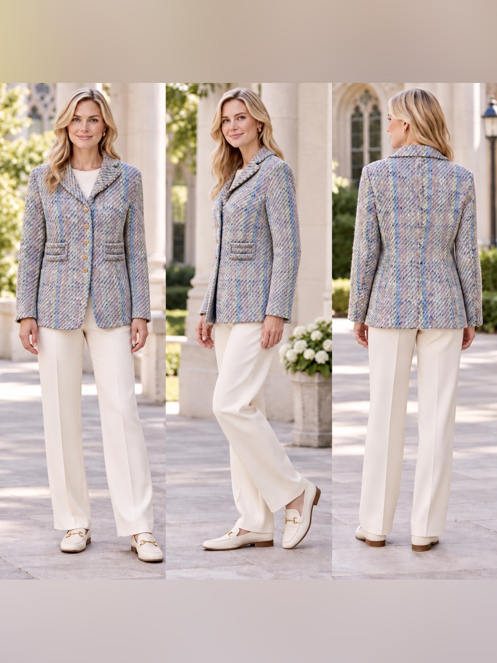Barry Bricken Pastel Multicolor Tweed Blazer
Preppy Vintage Jacket, Size 12